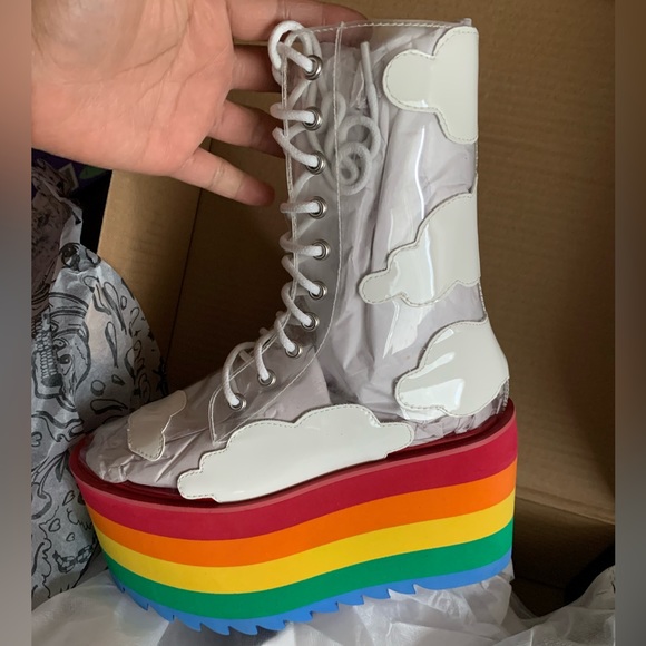 NIB Dolls Kill x Current Mood Happy Daze Platforms Shoes Size US 7 Women - Picture 6 of 11